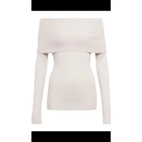 Max Mara Leisure Lorena Wool Cowl Neck Sweater Top Light Pink Sz L NWT $295